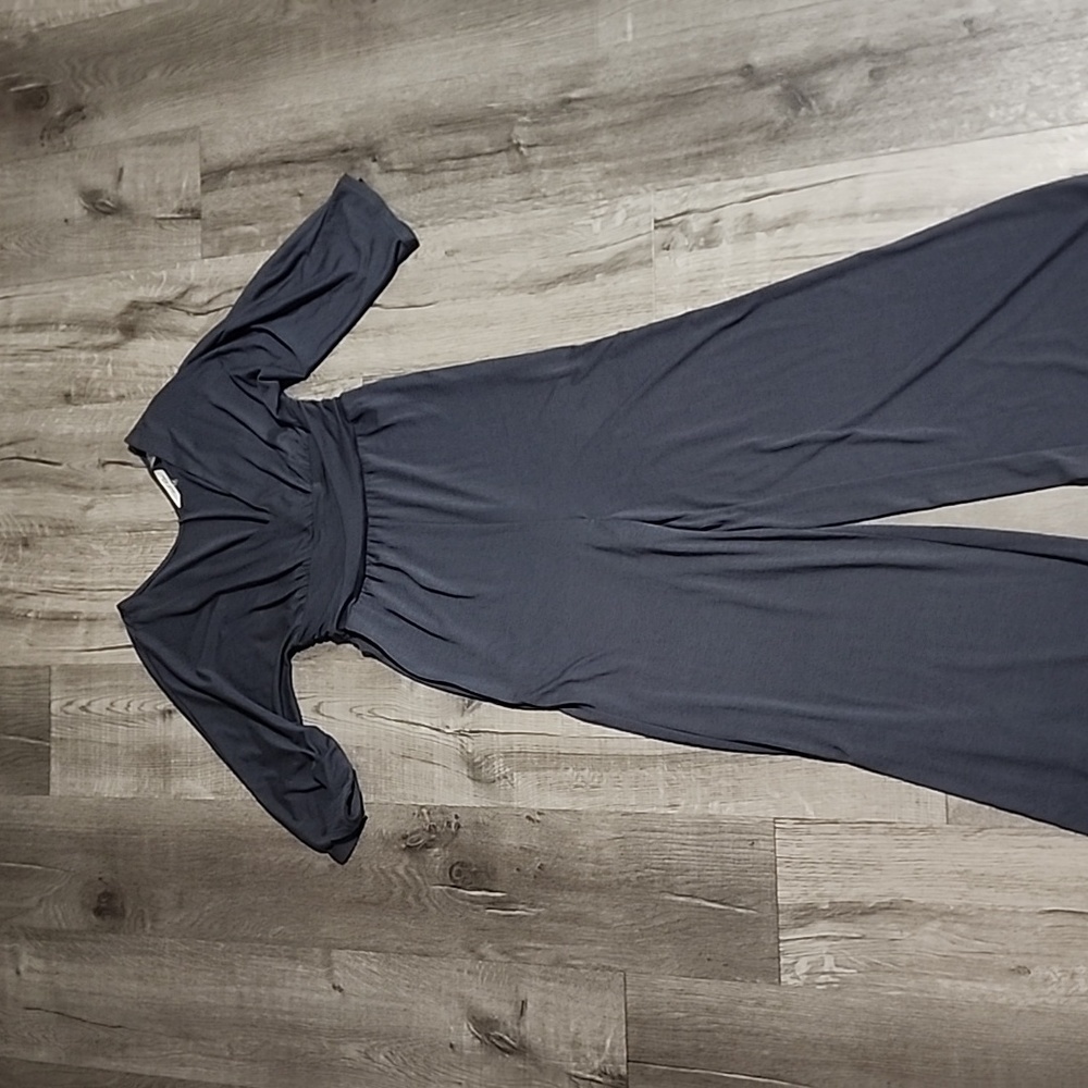 Derek Heart V-Neck Empire Waist Flare Leg Jumpsuit NWOT